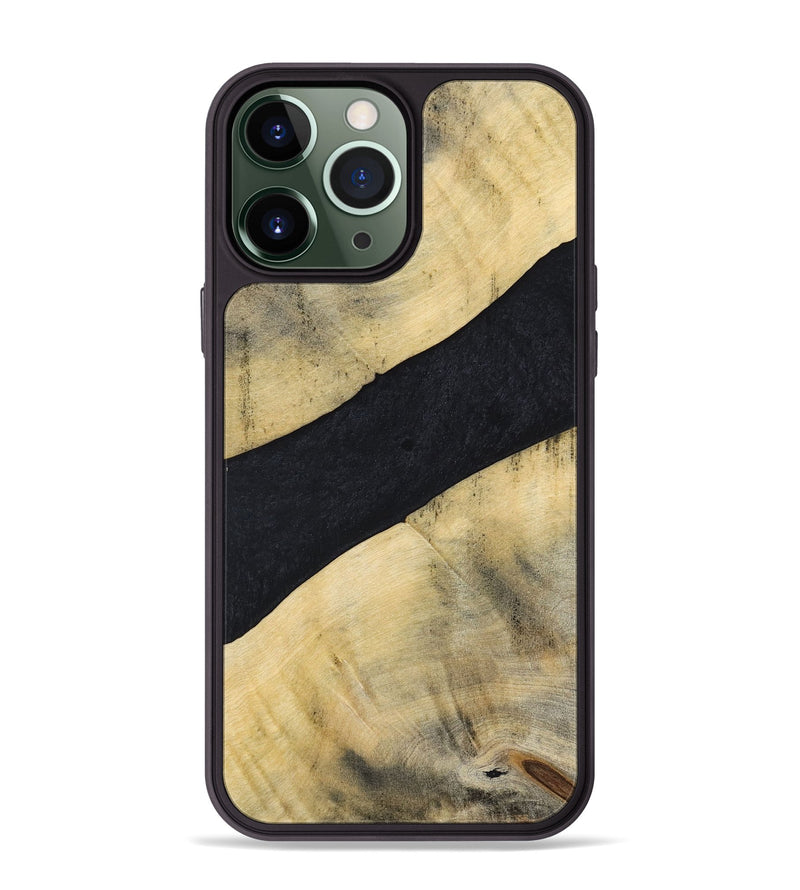 iPhone 13 Pro Max Wood+Resin Phone Case - Cohen (Pure Black, 698917)