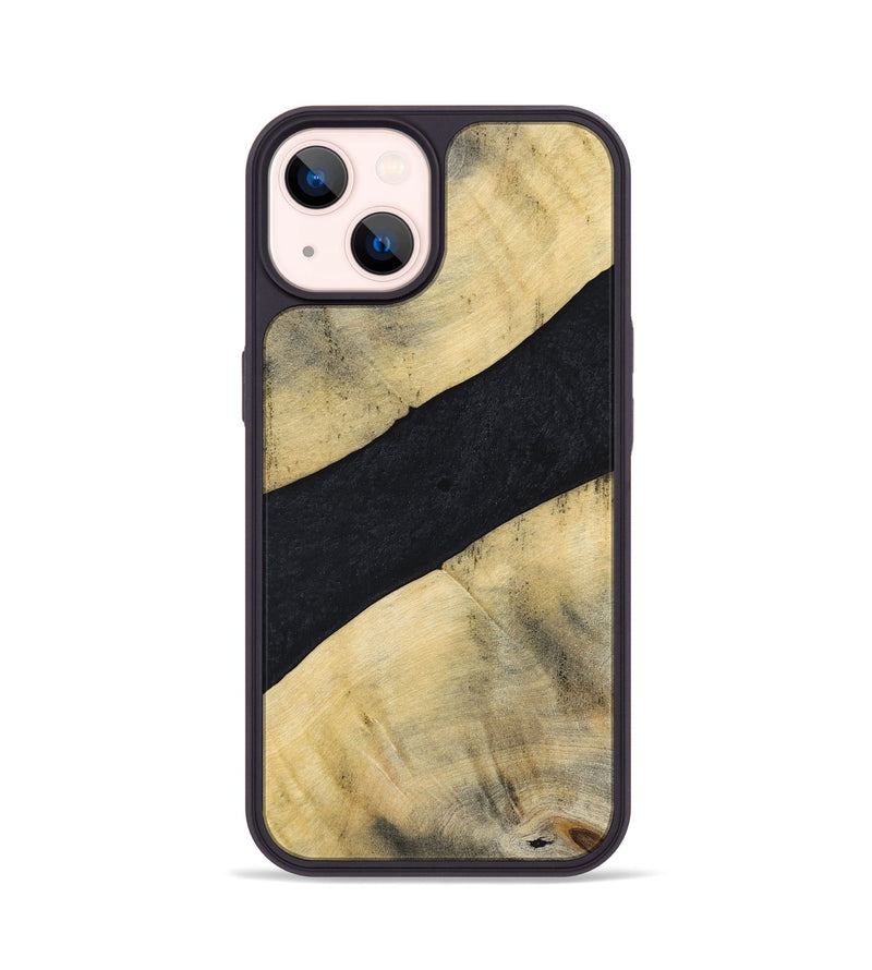 iPhone 14 Wood+Resin Phone Case - Cohen (Pure Black, 698917)