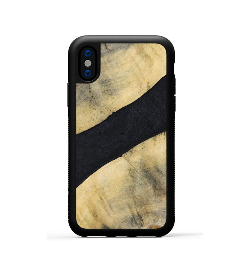 iPhone Xs Wood+Resin Phone Case - Cohen (Pure Black, 698917)