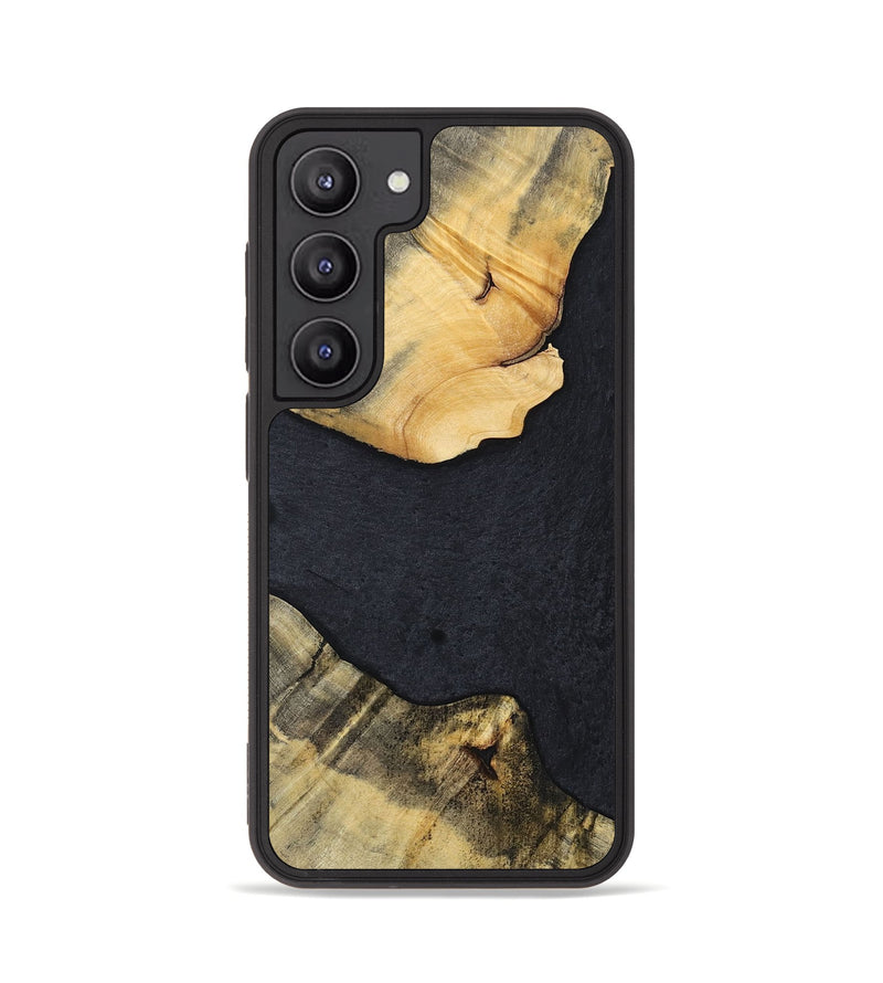 Galaxy S23 Wood+Resin Phone Case - Kaylani (Pure Black, 698920)