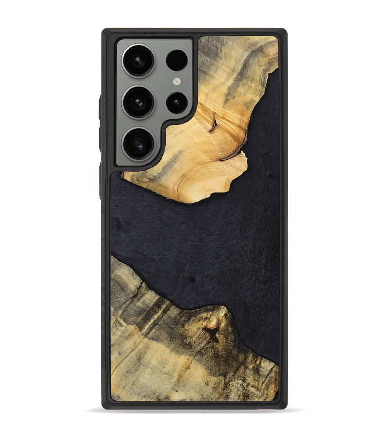 Galaxy S23 Ultra Wood+Resin Phone Case - Kaylani (Pure Black, 698920)