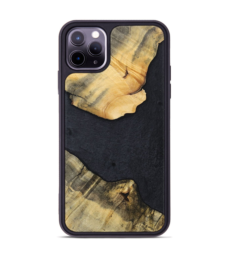 iPhone 11 Pro Max Wood+Resin Phone Case - Kaylani (Pure Black, 698920)