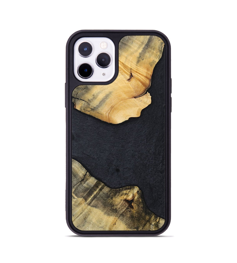 iPhone 11 Pro Wood+Resin Phone Case - Kaylani (Pure Black, 698920)