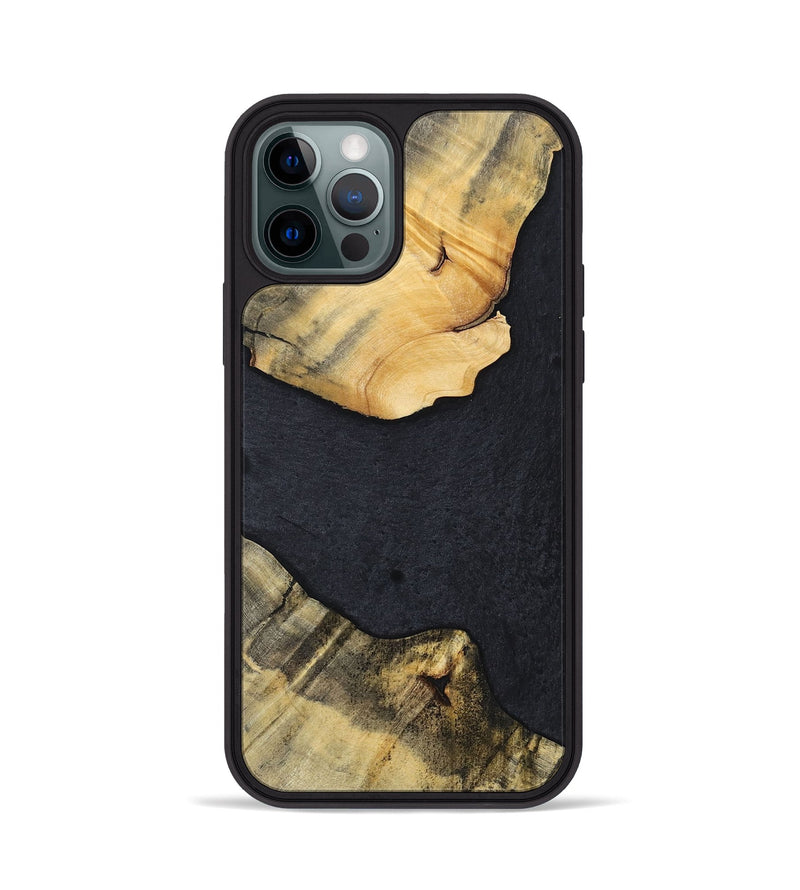 iPhone 12 Pro Wood+Resin Phone Case - Kaylani (Pure Black, 698920)
