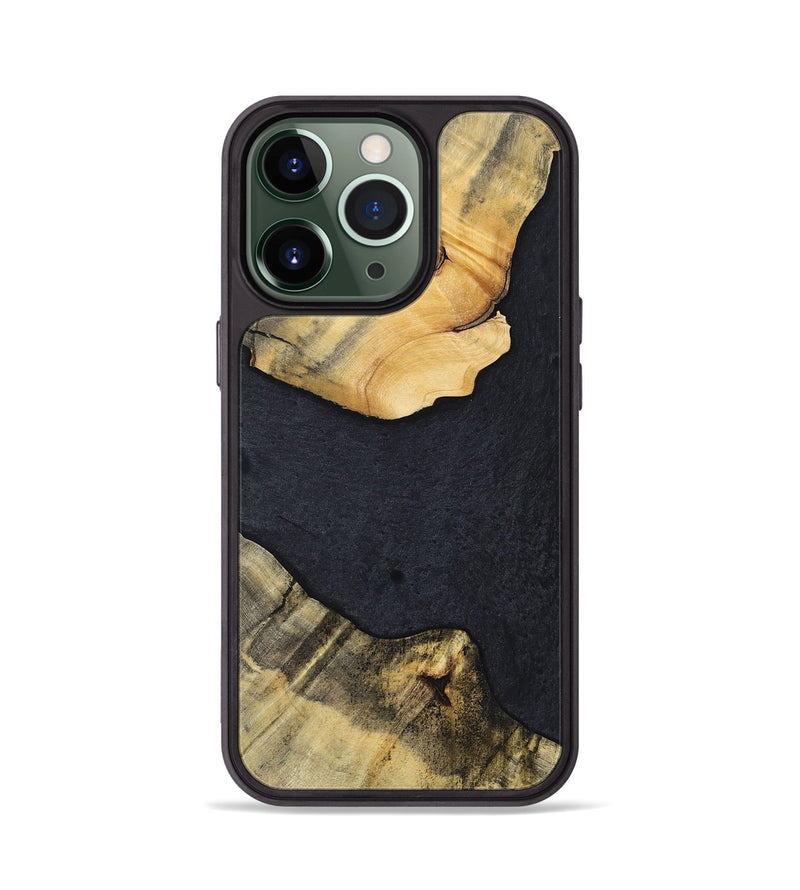 iPhone 13 Pro Wood+Resin Phone Case - Kaylani (Pure Black, 698920)