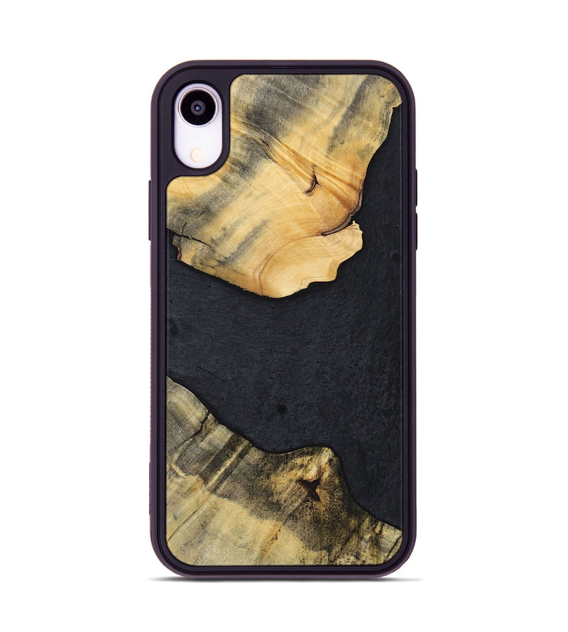 iPhone Xr Wood+Resin Phone Case - Kaylani (Pure Black, 698920)