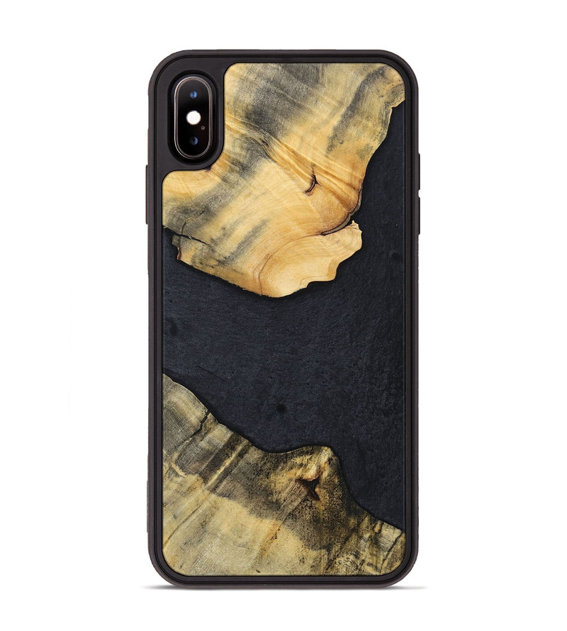 iPhone Xs Max Wood+Resin Phone Case - Kaylani (Pure Black, 698920)
