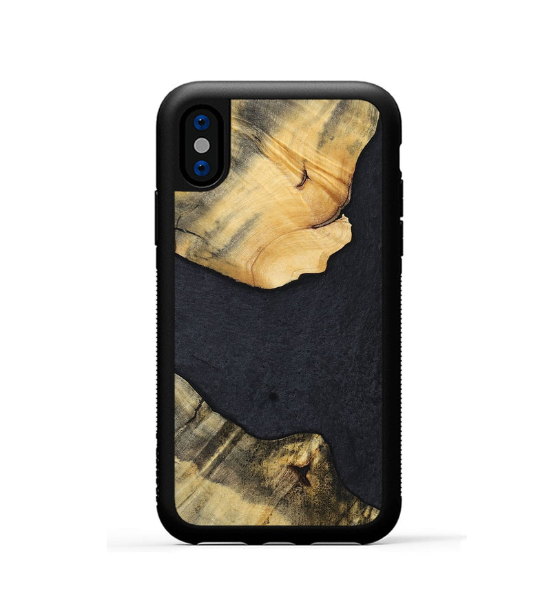iPhone Xs Wood+Resin Phone Case - Kaylani (Pure Black, 698920)