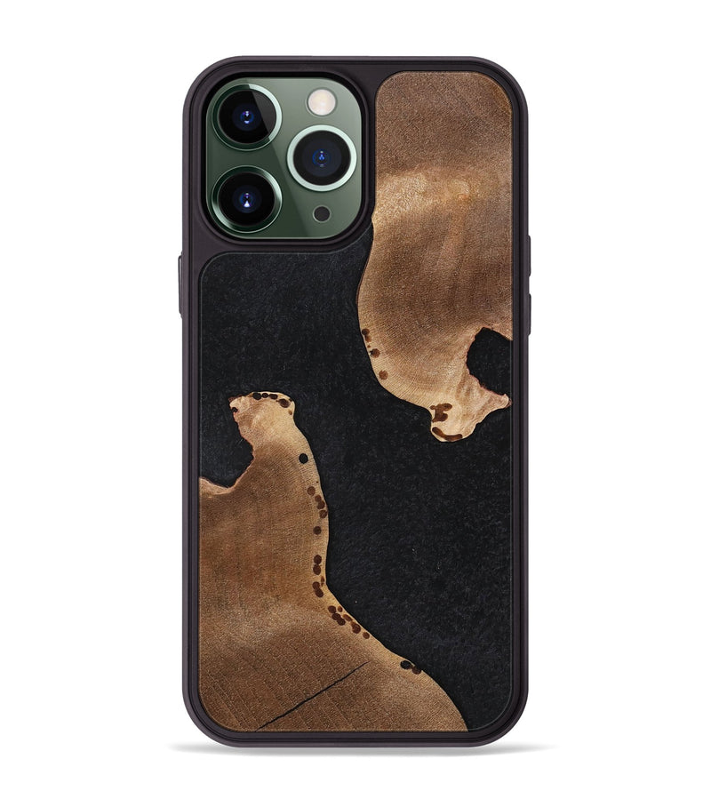 iPhone 13 Pro Max Wood+Resin Phone Case - Lauren (Pure Black, 698922)