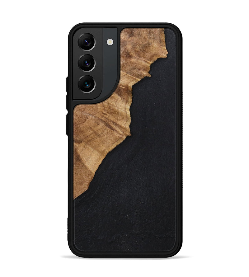 Galaxy S22 Plus Wood+Resin Phone Case - Cedric (Pure Black, 698923)
