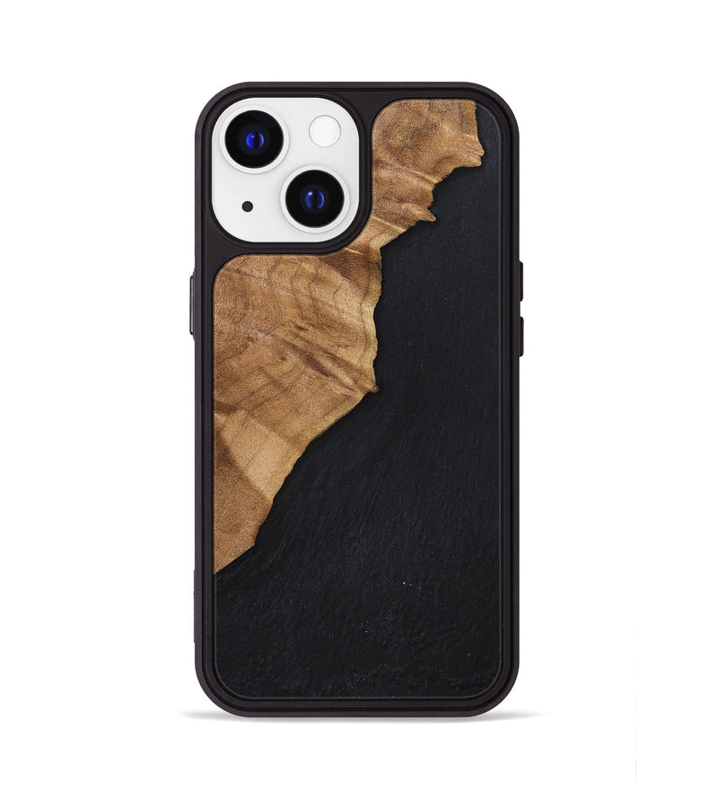 iPhone 13 Wood+Resin Phone Case - Cedric (Pure Black, 698923)