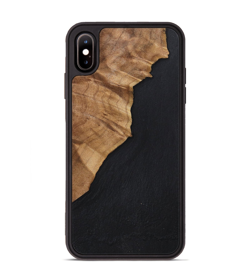 iPhone Xs Max Wood+Resin Phone Case - Cedric (Pure Black, 698923)