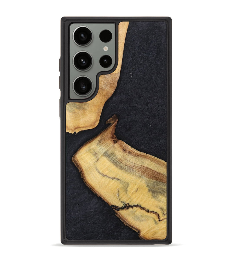Galaxy S23 Ultra Wood+Resin Phone Case - Forrest (Pure Black, 698924)