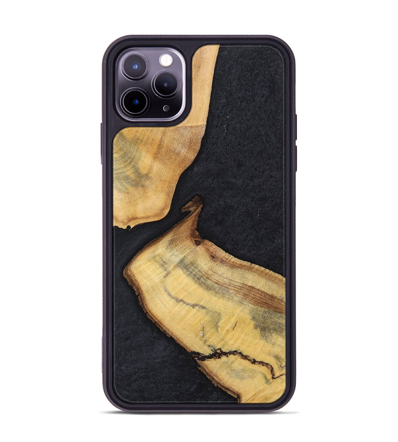 iPhone 11 Pro Max Wood+Resin Phone Case - Forrest (Pure Black, 698924)