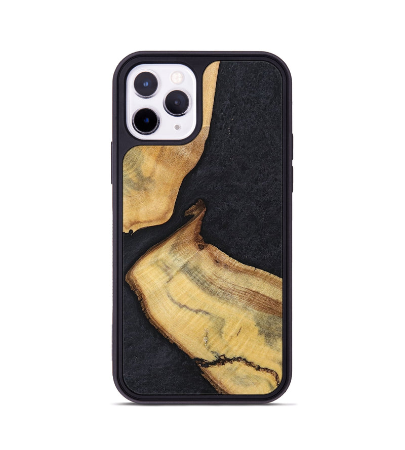 iPhone 11 Pro Wood+Resin Phone Case - Forrest (Pure Black, 698924)
