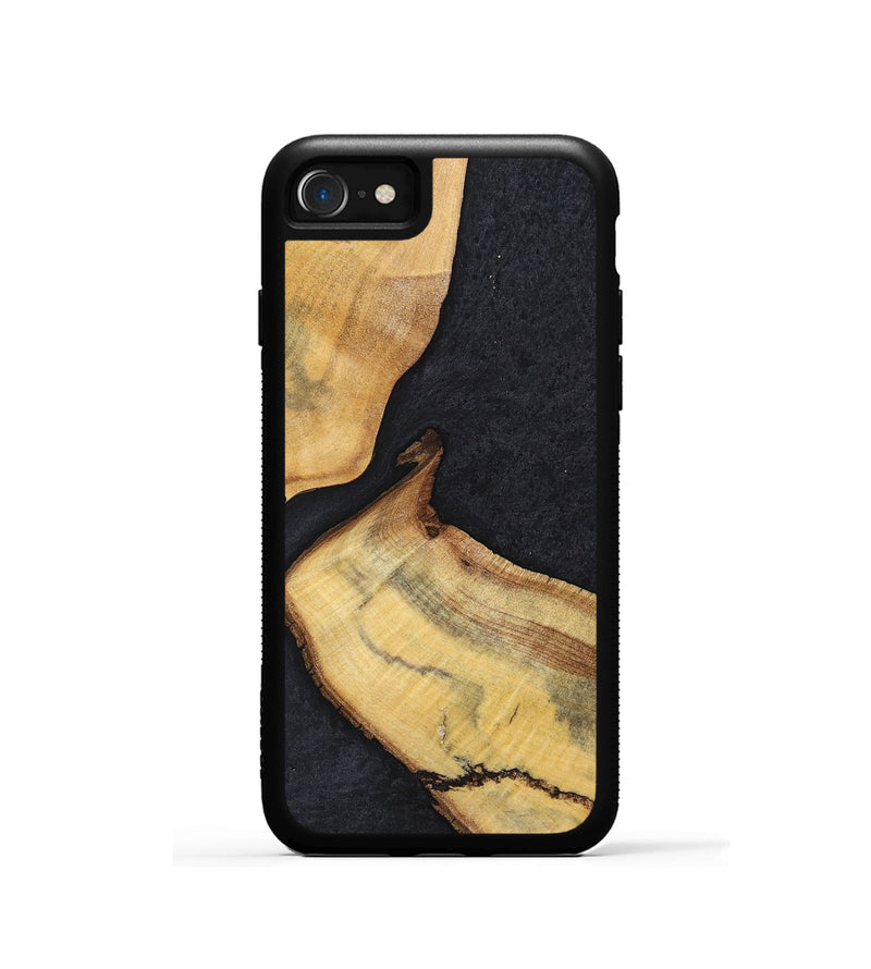 iPhone SE Wood+Resin Phone Case - Forrest (Pure Black, 698924)