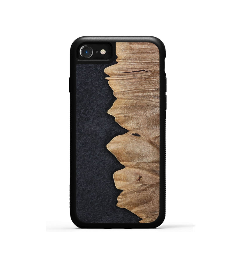 iPhone SE Wood+Resin Phone Case - Cyrus (Pure Black, 698925)