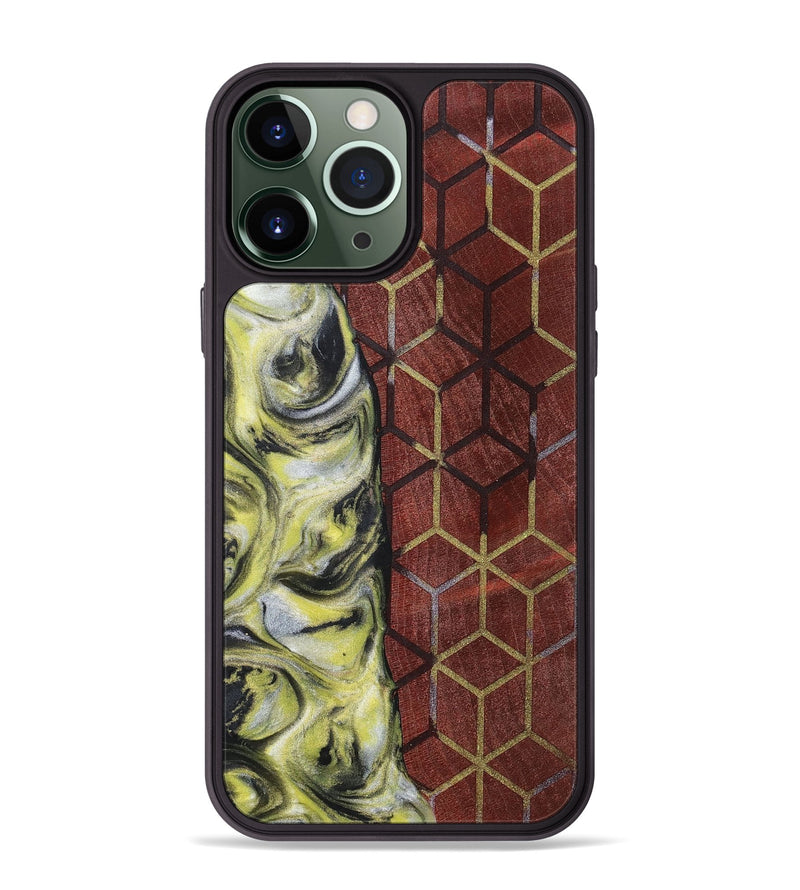iPhone 13 Pro Max Wood+Resin Phone Case - Karter (Pattern, 698932)