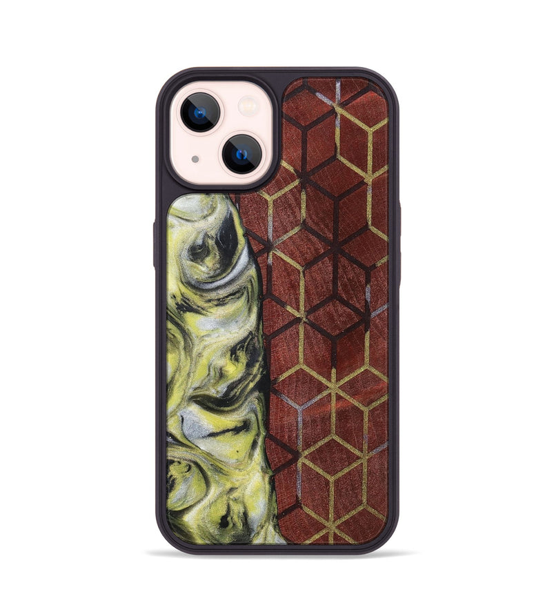 iPhone 14 Wood+Resin Phone Case - Karter (Pattern, 698932)
