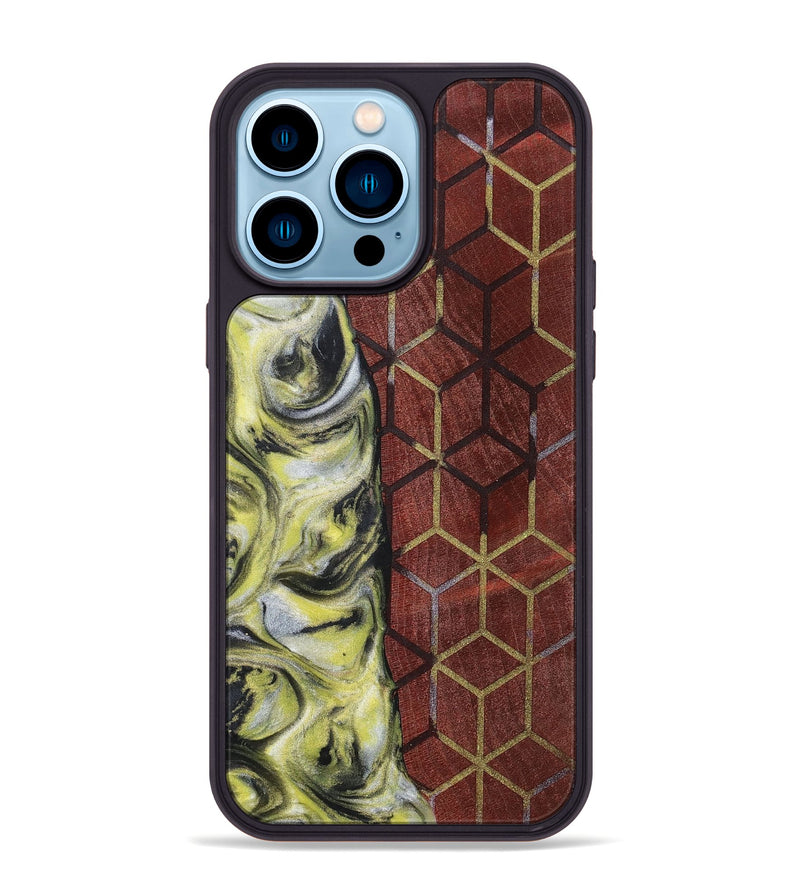 iPhone 14 Pro Max Wood+Resin Phone Case - Karter (Pattern, 698932)