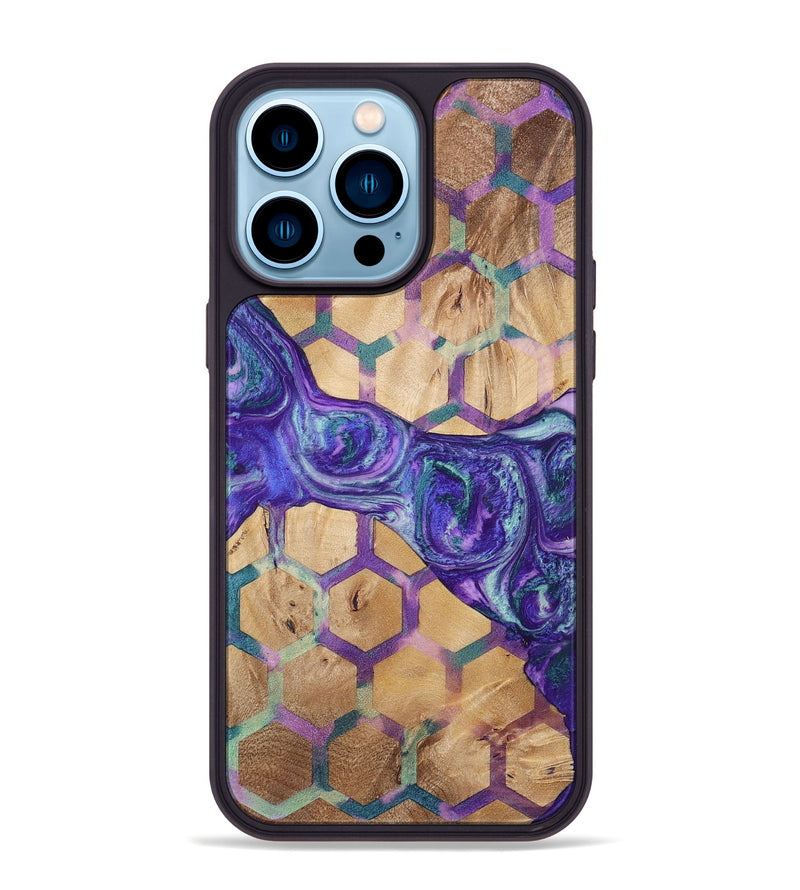 iPhone 14 Pro Max Wood+Resin Phone Case - Major (Pattern, 698935)