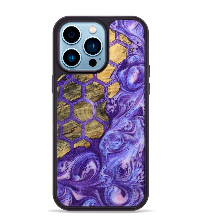 iPhone 14 Pro Max Wood+Resin Phone Case - Isaac (Pattern, 698937)