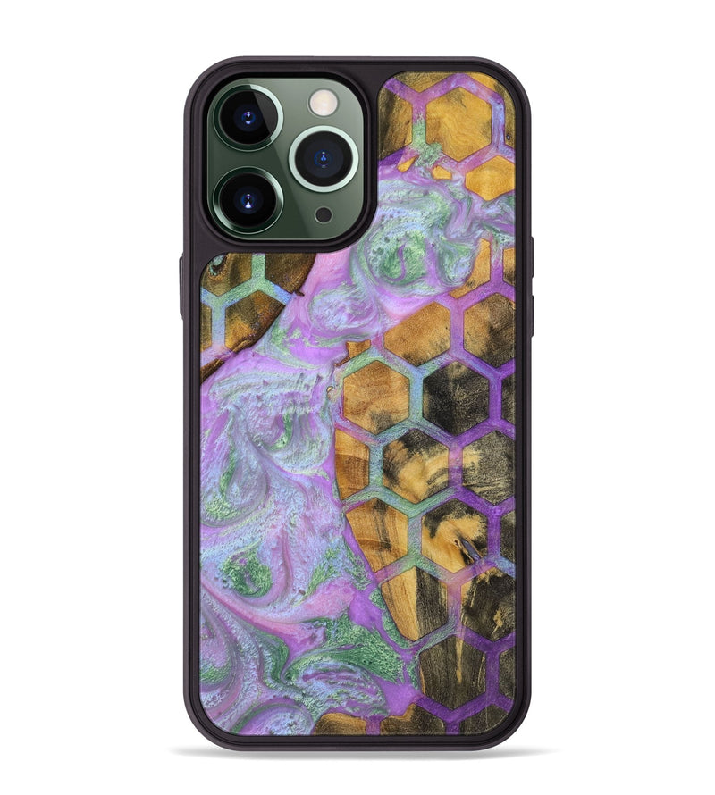 iPhone 13 Pro Max Wood+Resin Phone Case - Vicki (Pattern, 698938)