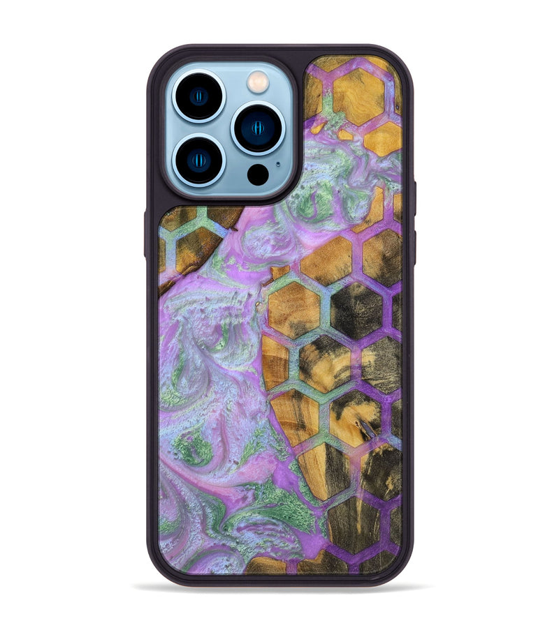 iPhone 14 Pro Max Wood+Resin Phone Case - Vicki (Pattern, 698938)