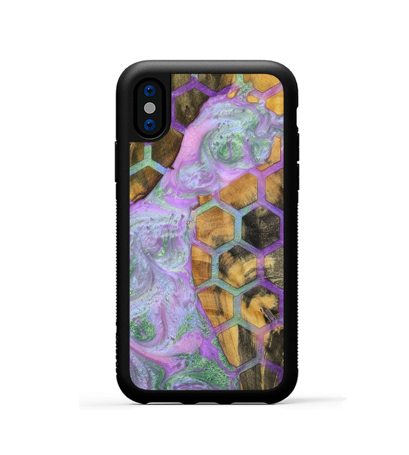 iPhone Xs Wood+Resin Phone Case - Vicki (Pattern, 698938)