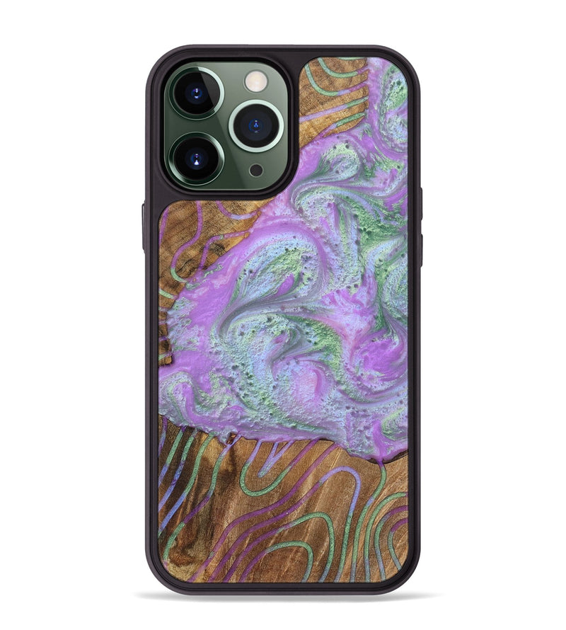 iPhone 13 Pro Max Wood+Resin Phone Case - Juan (Pattern, 698947)