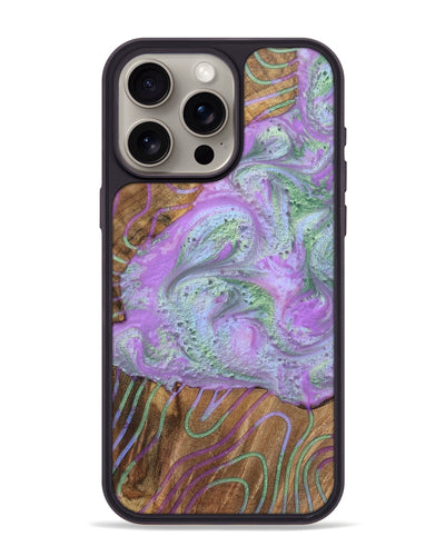 iPhone 15 Pro Max Wood+Resin Phone Case - Juan (Pattern, 698947)