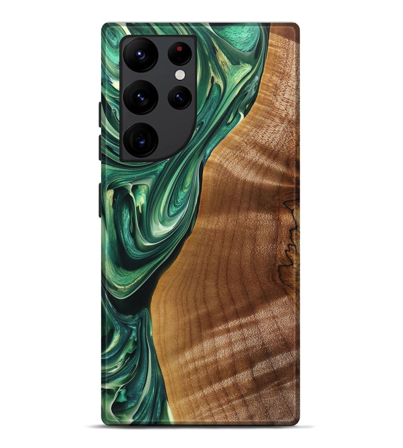 Galaxy S22 Ultra Wood+Resin Live Edge Phone Case - Veronica (Green, 698979)
