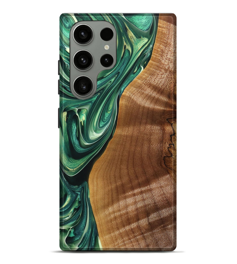 Galaxy S23 Ultra Wood+Resin Live Edge Phone Case - Veronica (Green, 698979)