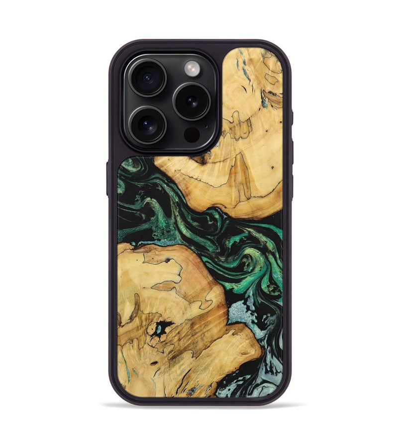 iPhone 15 Pro Wood+Resin Phone Case - Trudy (Ombre, 699029)