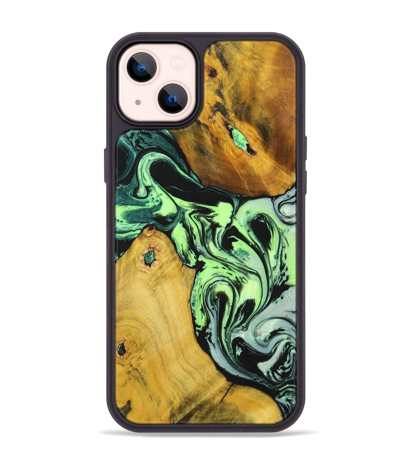 iPhone 14 Plus Wood+Resin Phone Case - Morris (Ombre, 699042)