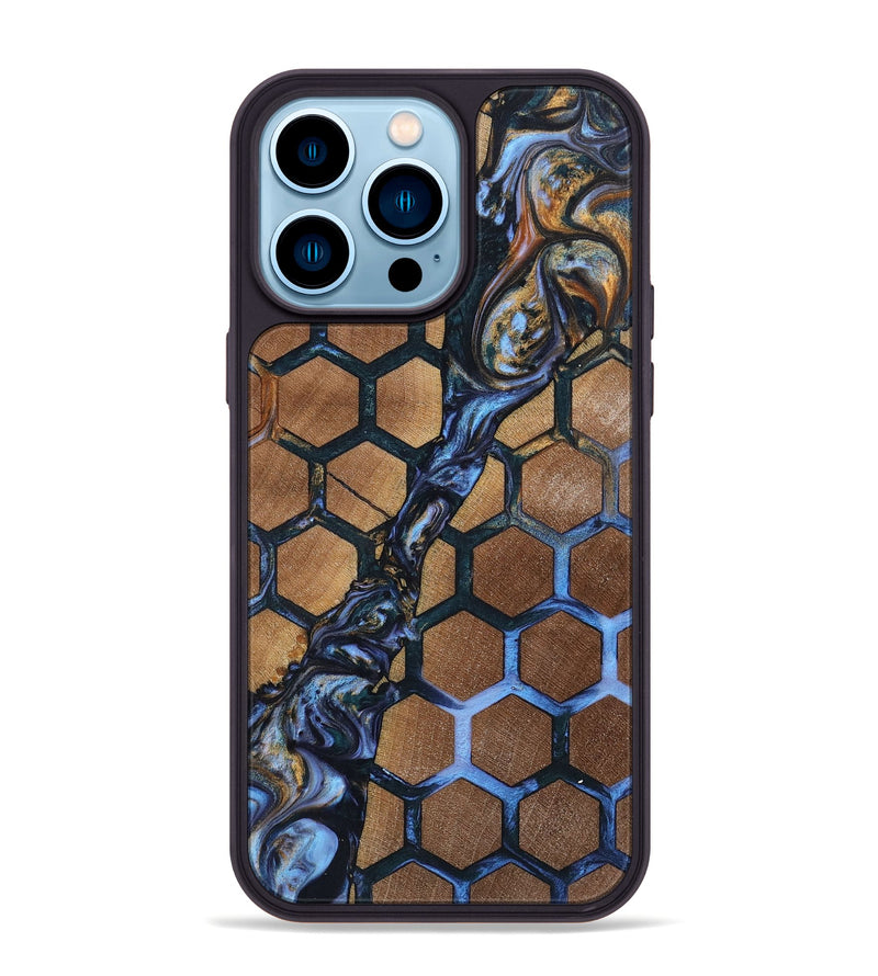 iPhone 14 Pro Max Wood+Resin Phone Case - Sheryl (Pattern, 699052)