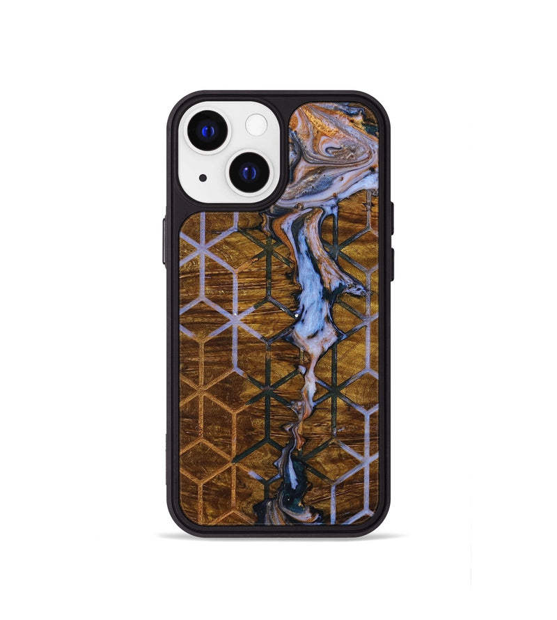 iPhone 13 mini Wood+Resin Phone Case - Jordyn (Pattern, 699054)