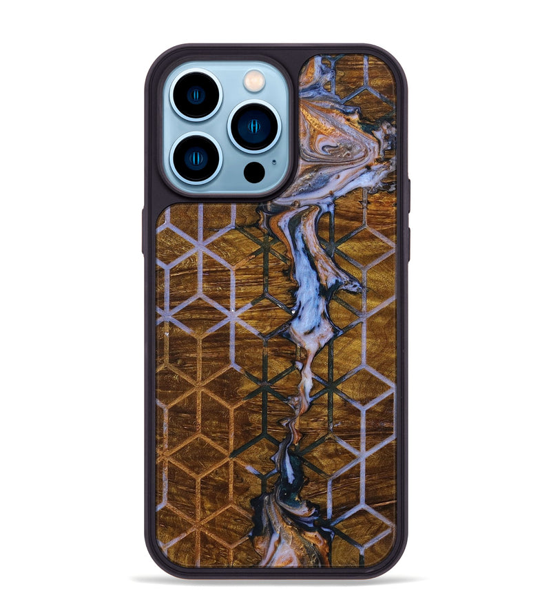 iPhone 14 Pro Max Wood+Resin Phone Case - Jordyn (Pattern, 699054)