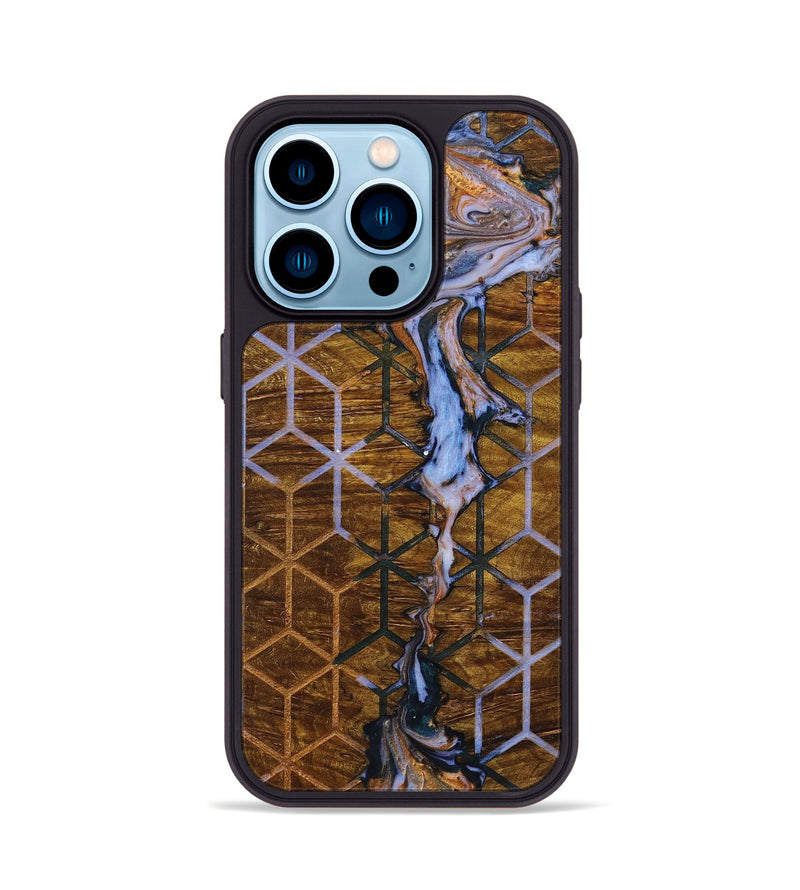 iPhone 14 Pro Wood+Resin Phone Case - Jordyn (Pattern, 699054)