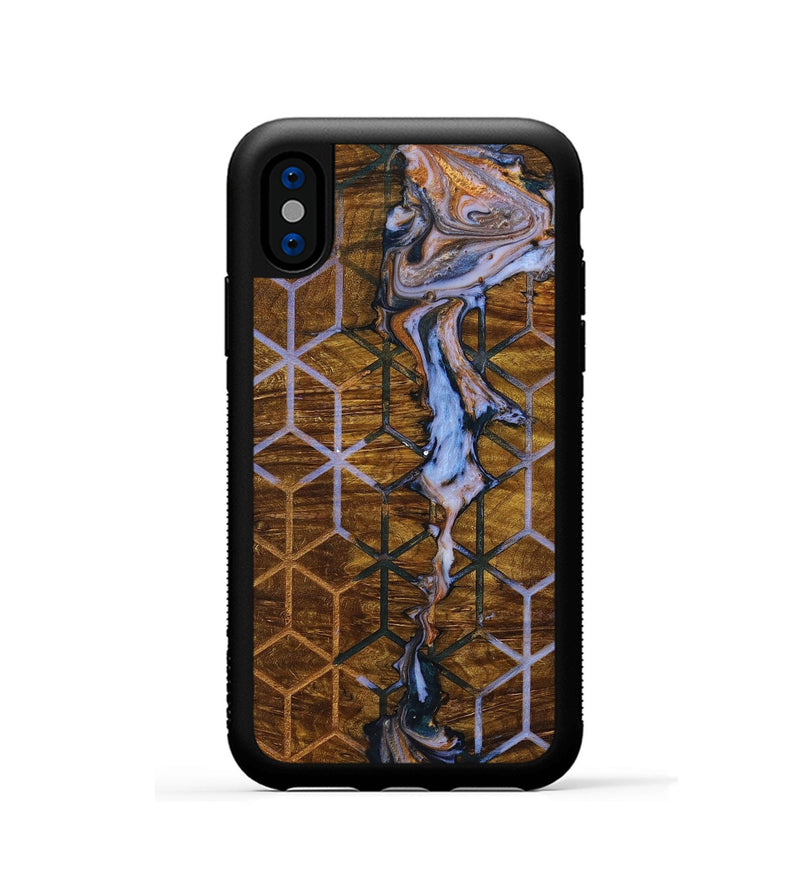 iPhone Xs Wood+Resin Phone Case - Jordyn (Pattern, 699054)