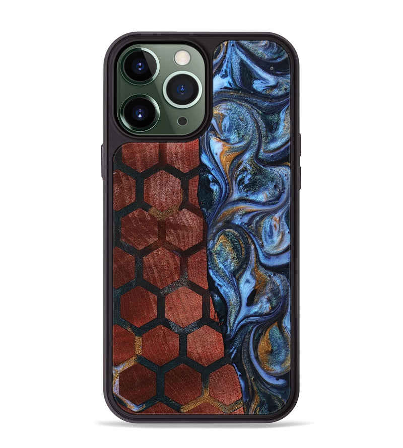 iPhone 13 Pro Max Wood+Resin Phone Case - Mitchell (Pattern, 699056)