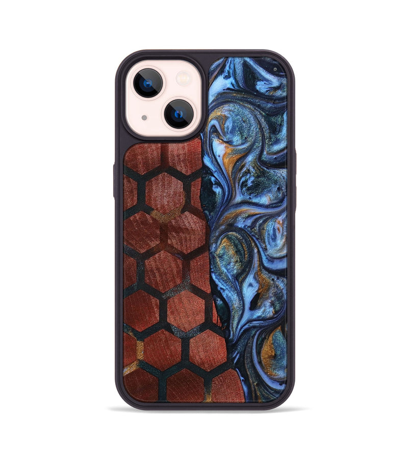 iPhone 14 Wood+Resin Phone Case - Mitchell (Pattern, 699056)
