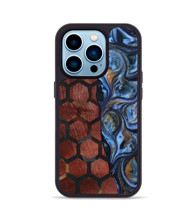 iPhone 14 Pro Wood+Resin Phone Case - Mitchell (Pattern, 699056)