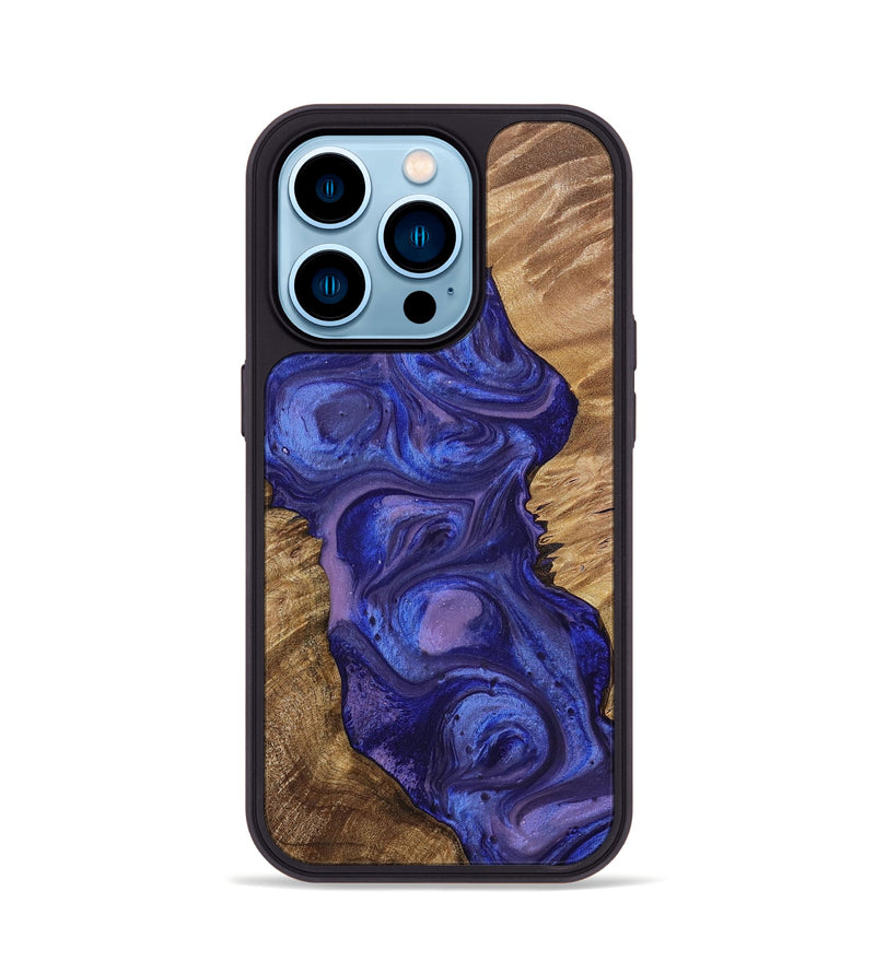 iPhone 14 Pro Wood+Resin Phone Case - Jimmie (Purple, 699090)