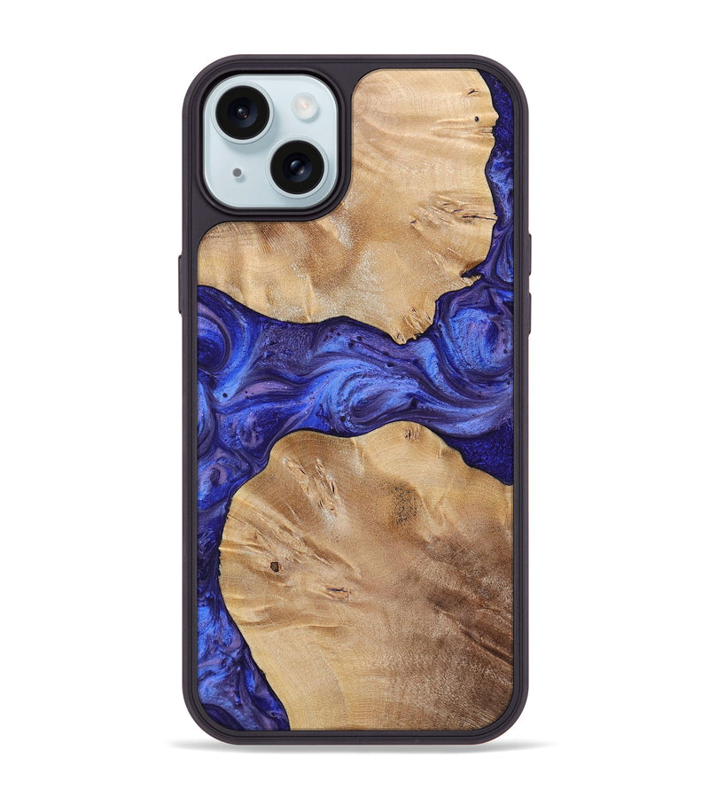 iPhone 15 Plus Wood+Resin Phone Case - Dean (Purple, 699092)