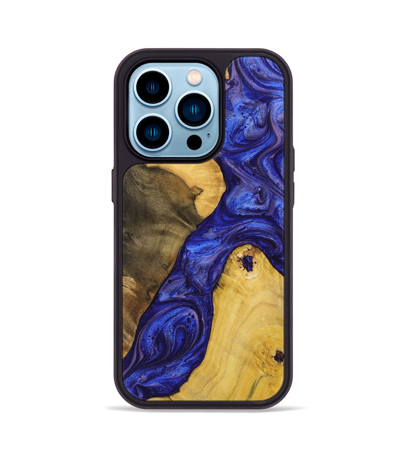 iPhone 14 Pro Wood+Resin Phone Case - Adrienne (Purple, 699094)
