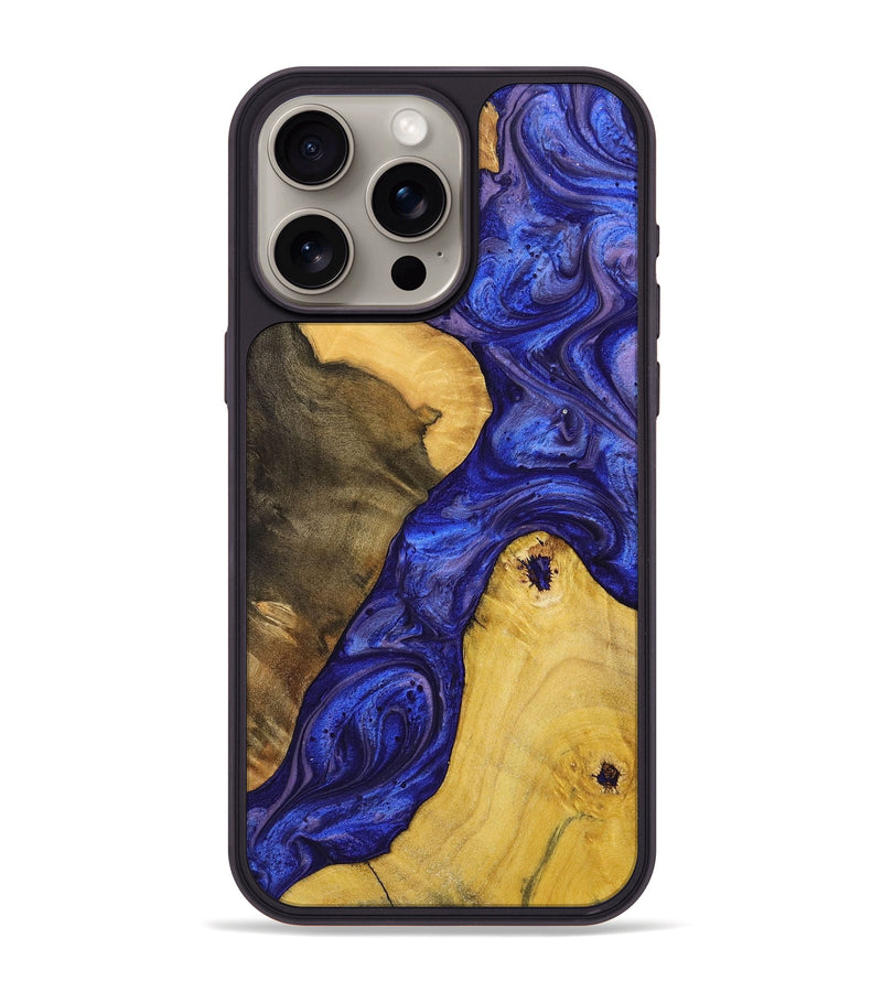 iPhone 15 Pro Max Wood+Resin Phone Case - Adrienne (Purple, 699094)