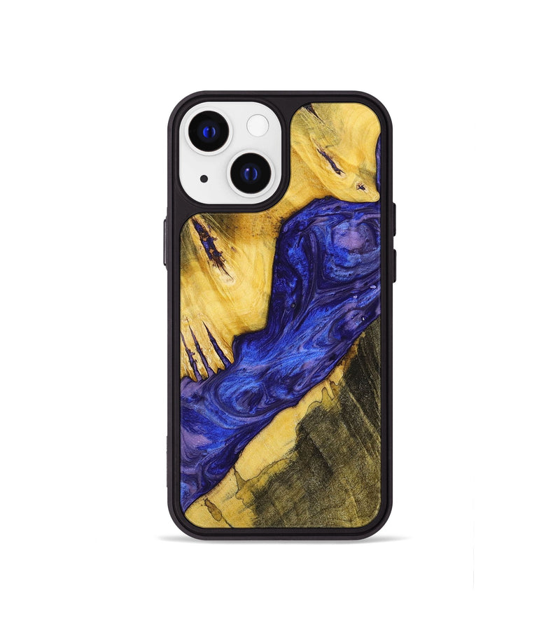 iPhone 13 mini Wood+Resin Phone Case - Janice (Purple, 699096)