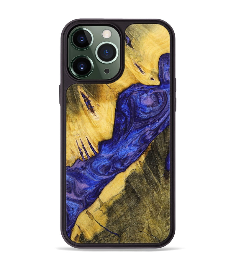iPhone 13 Pro Max Wood+Resin Phone Case - Janice (Purple, 699096)