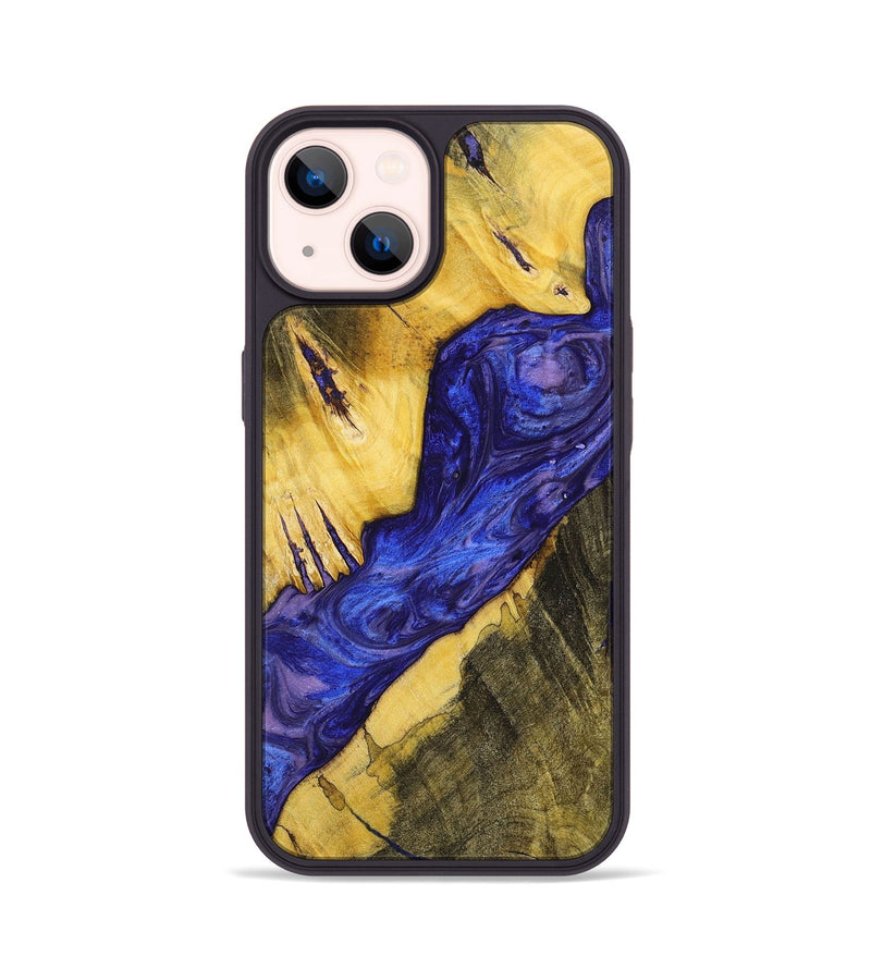 iPhone 14 Wood+Resin Phone Case - Janice (Purple, 699096)